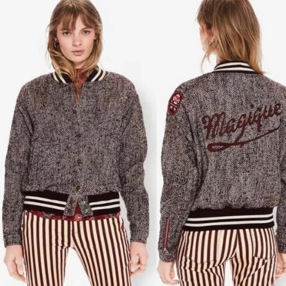SCOTCH & SODA Herringbone Weave Varsity Jacket 17840 - Picture 1 of 11